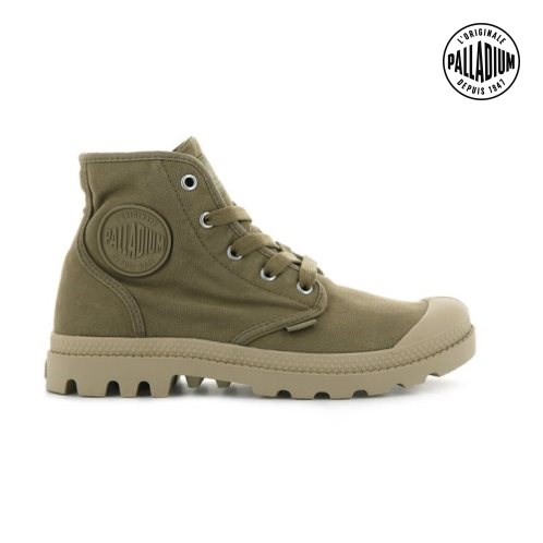 Bottes Palladium Pampa Hi Femme Vert Olive | FR HSA462M